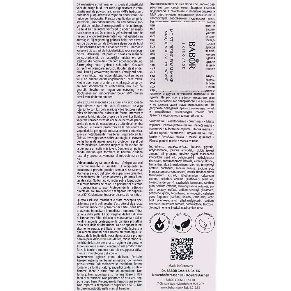 Babor Skinovage Moisturizing Foam Mask 75ml - maschera viso in mousse idratante