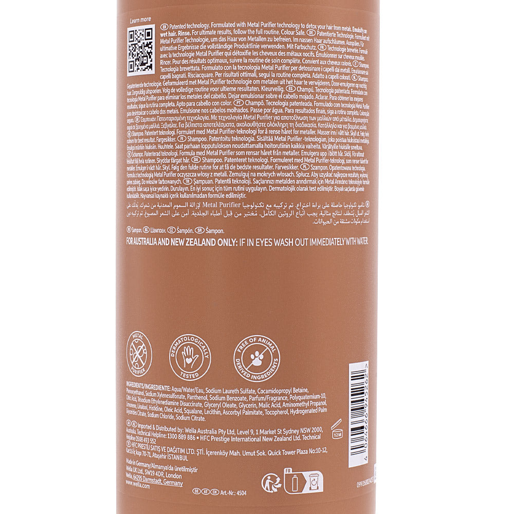 Wella Ultimate Smooth Shampoo 1000ml - shampoo chelante anticrespo