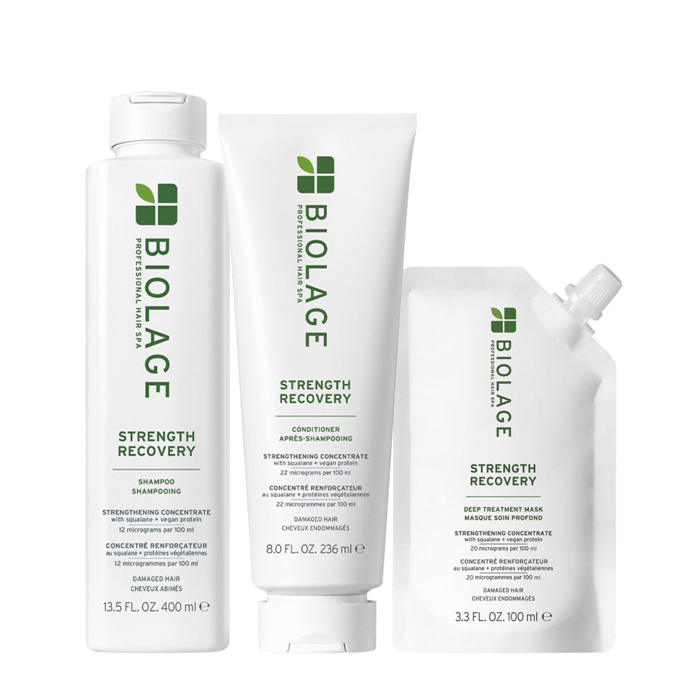 Biolage Professional Hair Spa Strenght Recovery Shampoo 400ml Conditioner 236ml Deep Treatment Pack 100ml
