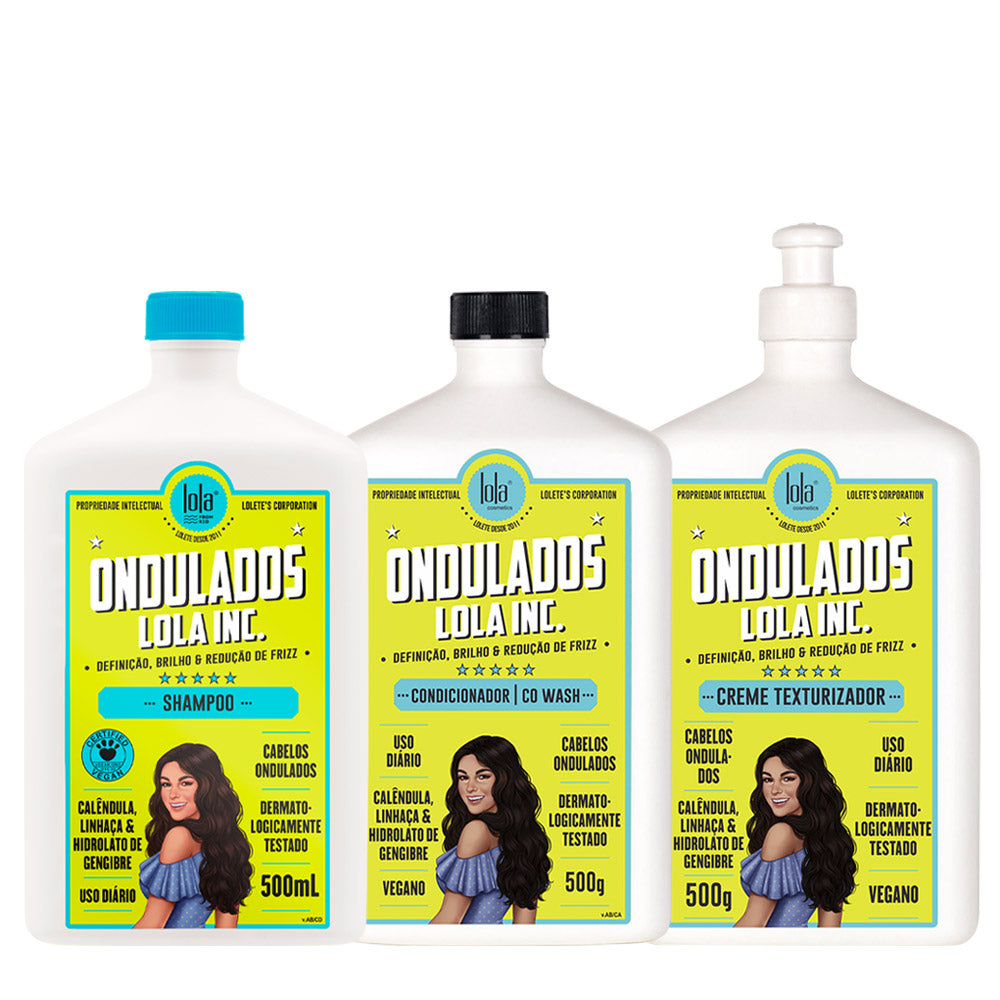 Lola From Rio Ondulados Lola Inc. Shampoo 500ml Condicionador 500ml Crema Texturizador 500ml