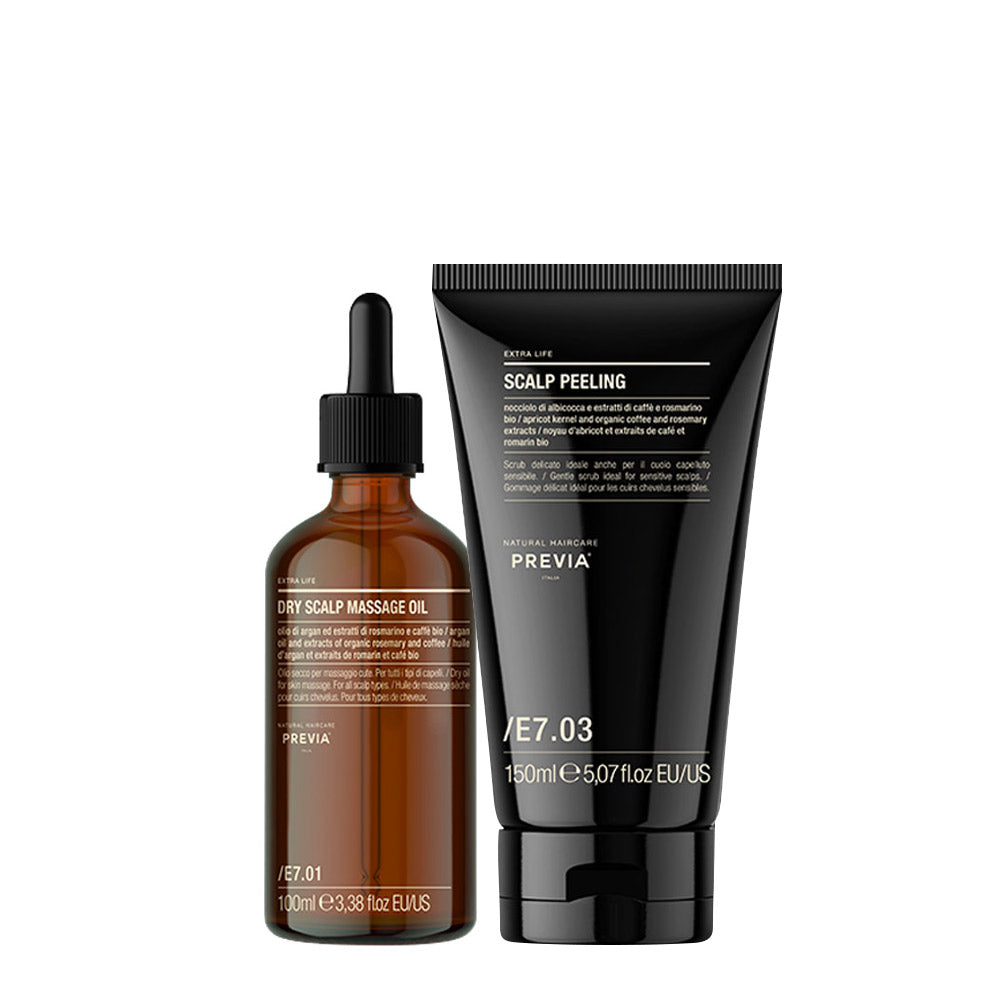 Previa Extra Life Dry Scalp Massage Oil 100ml Hair and Scalp Peeling 150ml