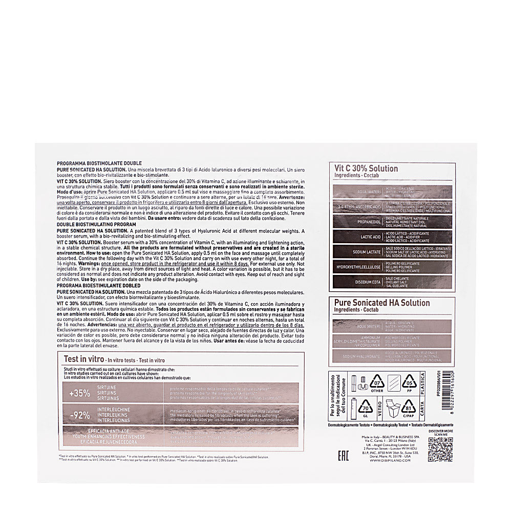 Dibi Milano Biostimulating System Lab Programma Biostimolante Double 4x2ml - trattamento coadiuvante antirughe