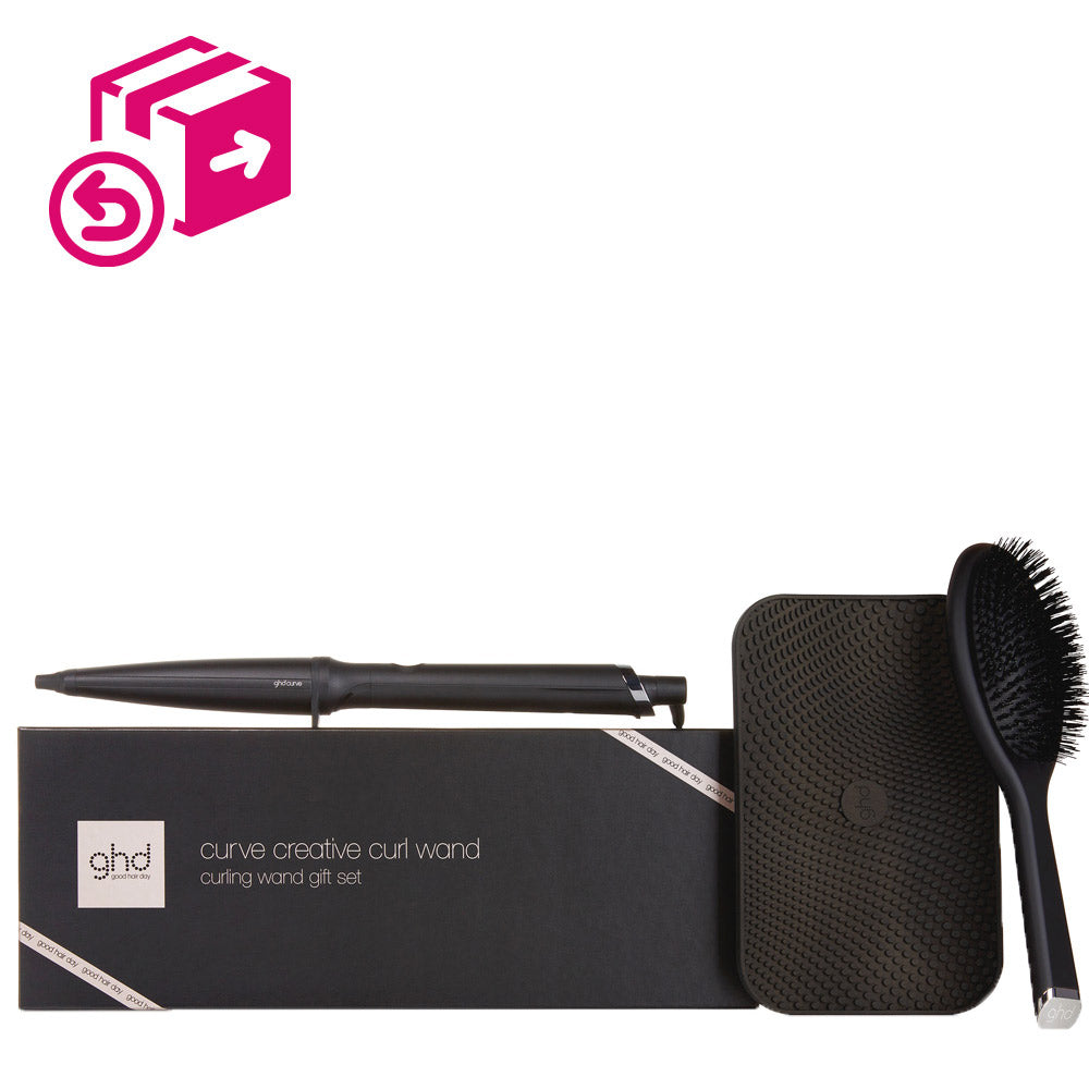 Hair Gallery Resi Come Nuovi Ghd Curve Gift Set - imballaggio e manico spazzola danneggiati