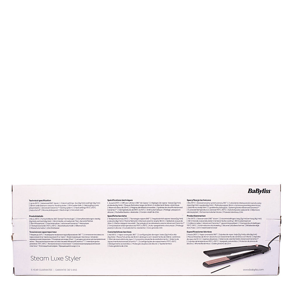 Hair Gallery Resi Come Nuovi Babyliss 4 Steam Luxe Styler Ultimate Smooth Conditioning - imballaggio danneggiato