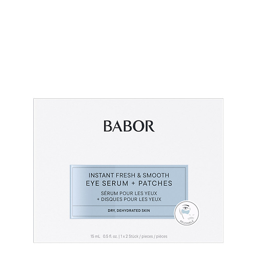 Babor Skinovage Moisturizing Instant Fresh & Smooth Eye Serum + Patches - siero contorno occhi + patches