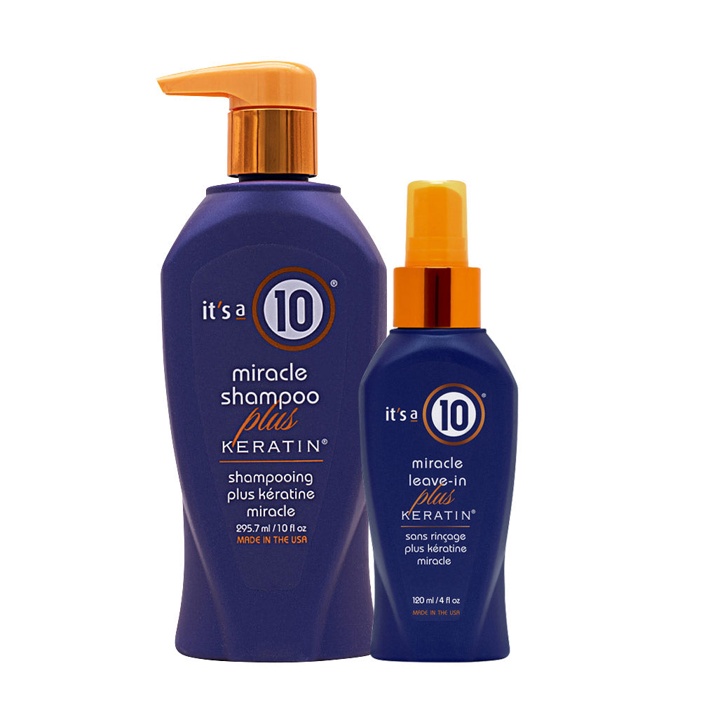 It's A 10 Miracle Shampoo Plus Keratin 295,7ml  Leave-In Plus Keratin 120ml