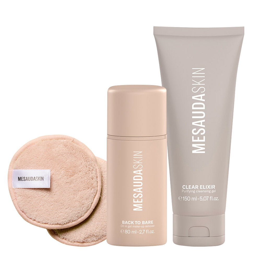 Mesauda Beauty Make-Up Remover Pads 2pz Back To Bare Oil In Gel 80ml Cleansing Gel 150ml