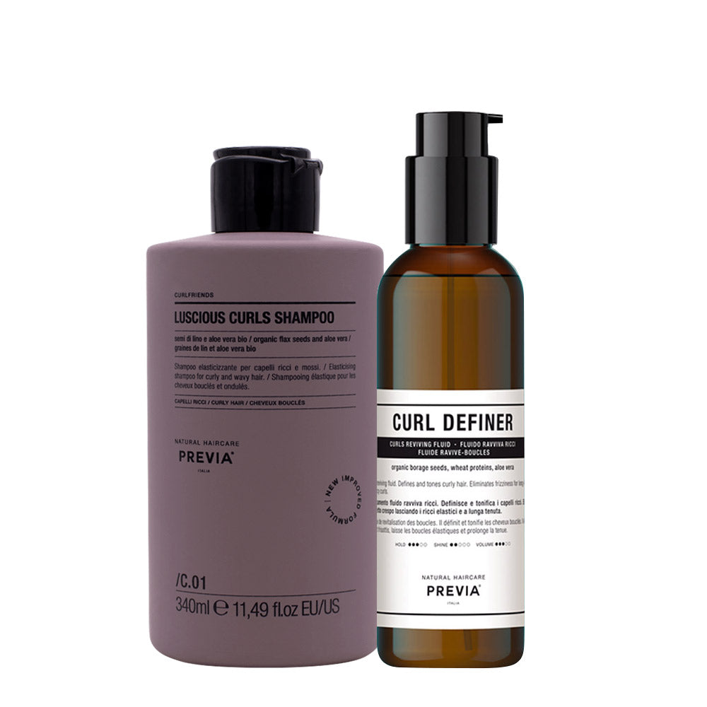 Previa Curlfriends Luscious Curls Shampoo 340ml Curl Definer 200ml