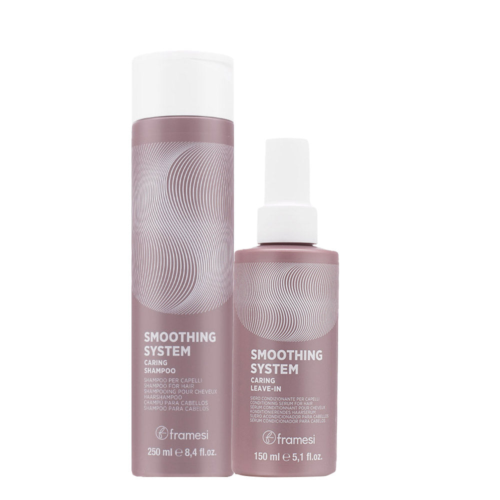 Framesi Smoothing System Caring Shampoo 250ml Moisturizing Leave In 150ml