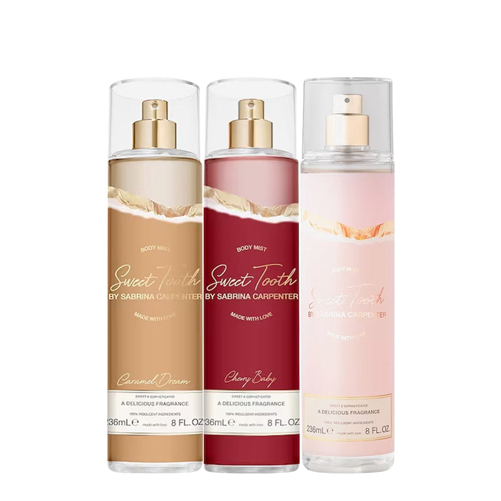 Sweet Tooth By Sabrina Carpenter Caramel Dream Body Mist 236ml Cherry Baby 236ml Made With Love 236ml