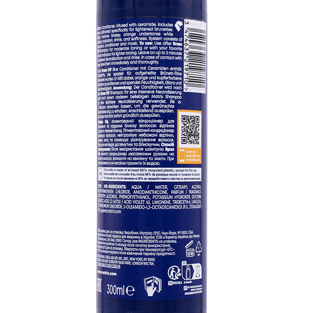 Matrix Haircare Brass Off Blue Conditioner 300ml - balsamo anti arancio