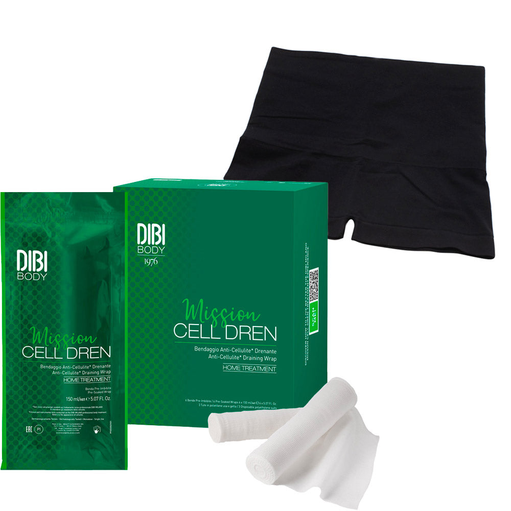 Dibi Milano Mission Cell Dren Bendaggio Anticellulite Drenante + Culotte Addome Skin Taglia L/XL OMAGGIO