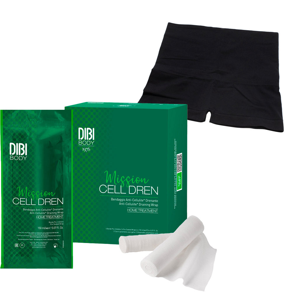 Dibi Milano Mission Cell Dren Bendaggio Anticellulite Drenante + Culotte Addome Skin Taglia S/M OMAGGIO