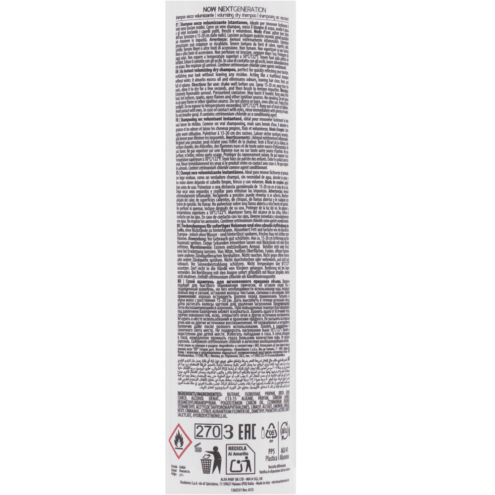 Selective Professional Now Next Generation Over Dry Volumizing Dry Shampoo 200ml - shampoo secco