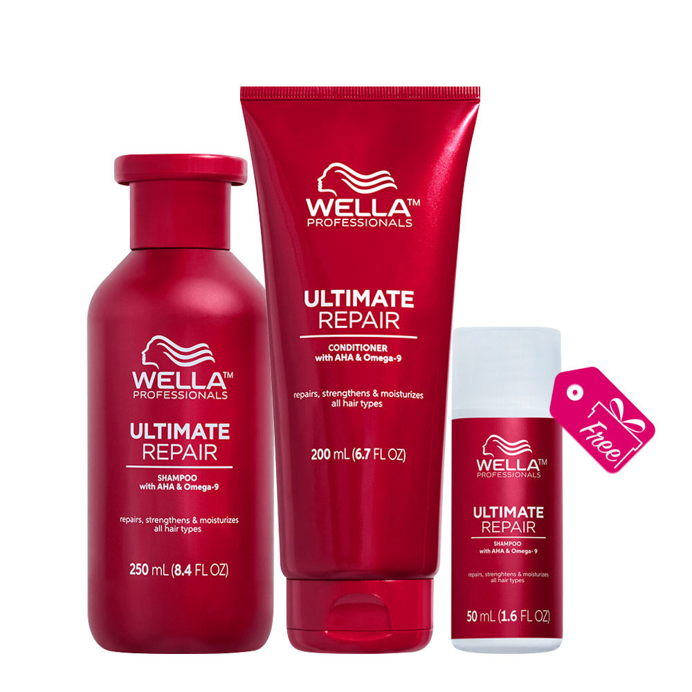 Wella Ultimate Repair Shampoo 250ml Conditioner 200ml + Shampoo 50ml OMAGGIO