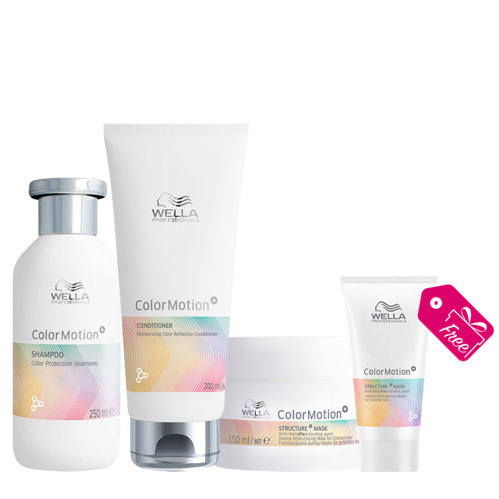 Wella ColorMotion+ Color Protection Shampoo 250ml Conditioner 200ml Mask 150ml + Mask 30ml OMAGGIO