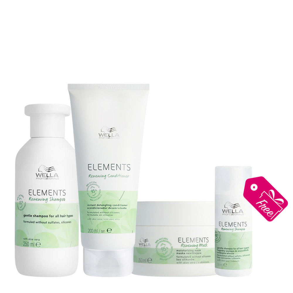 Wella New Elements Shampoo Renew 250ml Conditioner 200ml Mask 150ml + Shampoo 50ml OMAGGIO