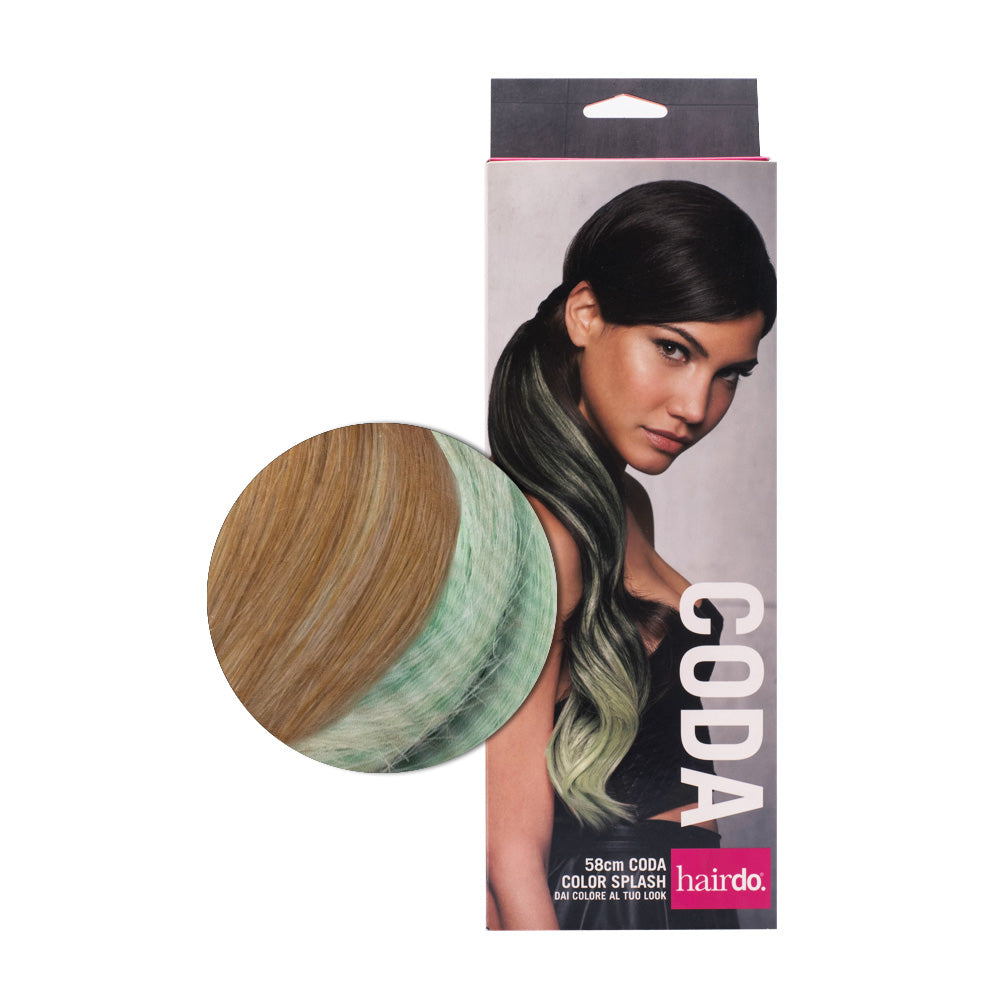Hairdo Coda Color Splash Ginger Blonde / Light Green 58cm - coda verde chiaro