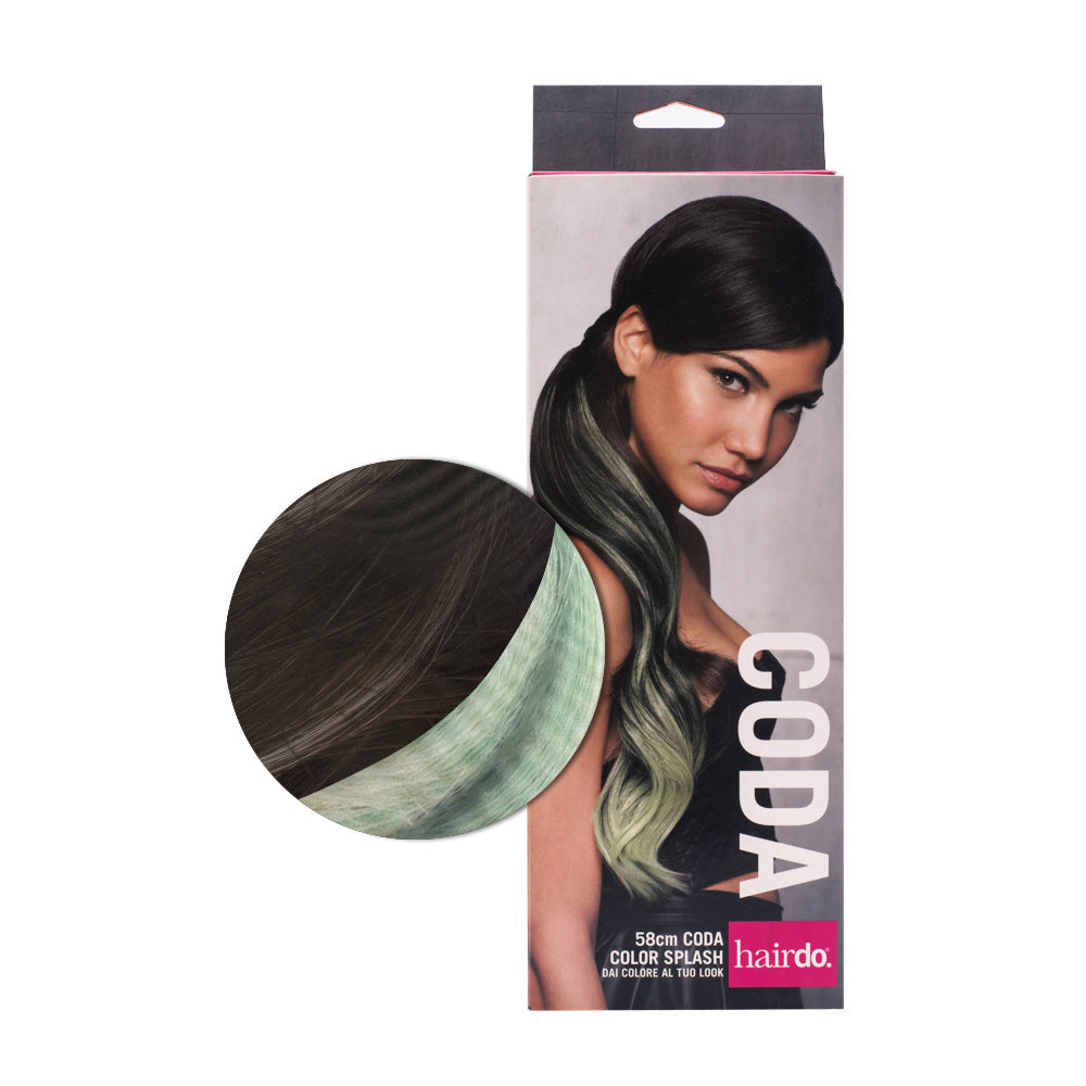 Hairdo Coda Color Splash  Dark Chocolate / Light Green 58cm