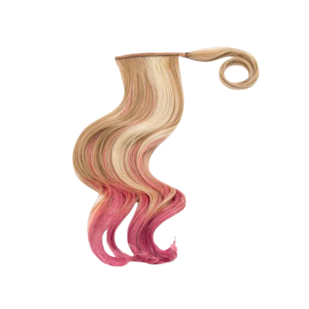 Hairdo Coda Color Splash Ebony / Pony Pink 58 cm - coda fucsia su nero